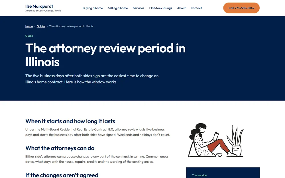 Ilse Marquardt, Attorney at Law: A guide page on a desktop